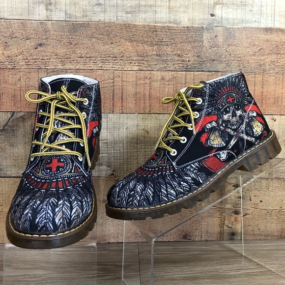 NEW First Dance native skull black lace up boot 8 - Picture 2 of 8